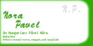 nora pavel business card